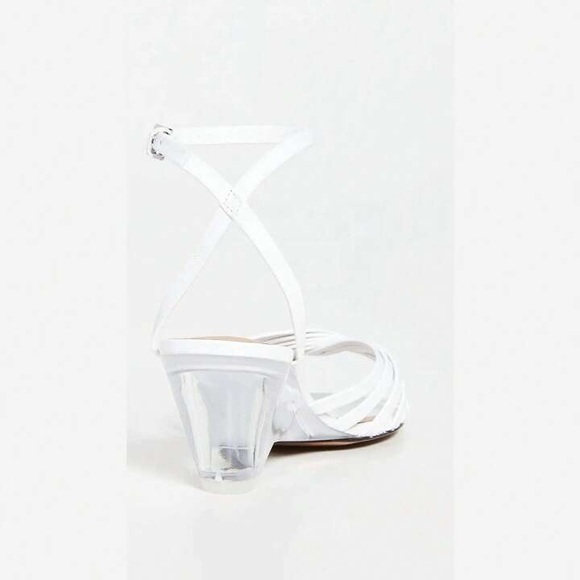 NEW‼️CLERGERIE Dita Leather Strappy Sandals Sz. 8 US/38 EU White - Picture 4 of 12